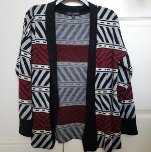 Sanctuary burgundy/black cardigan sweater sz XS